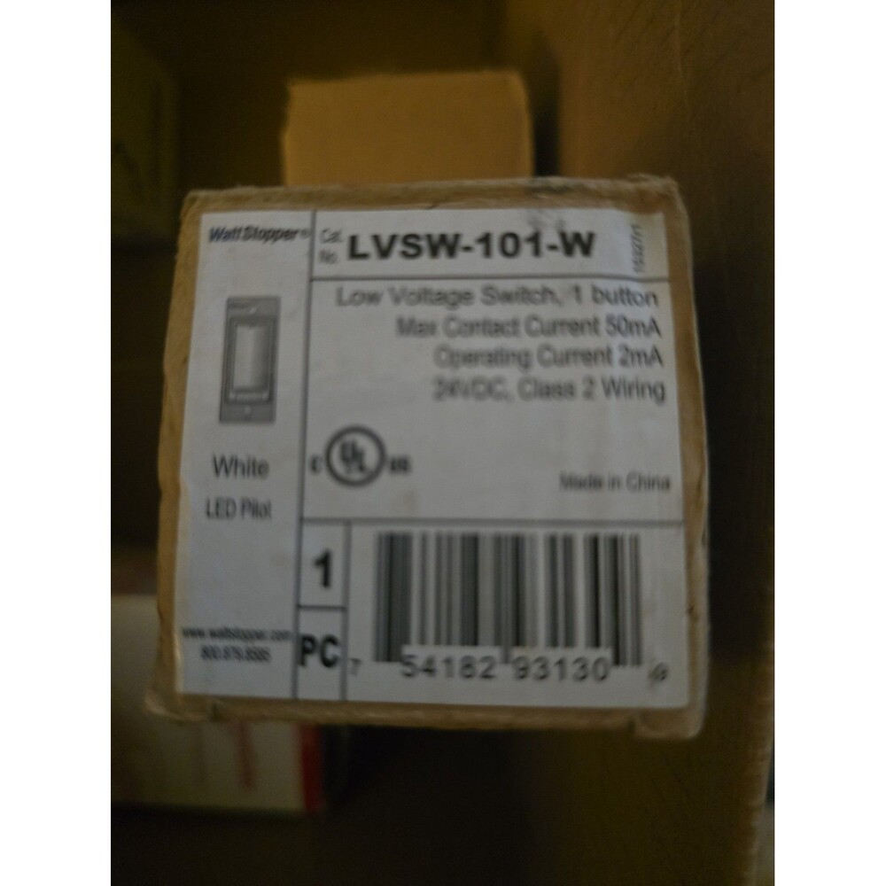 Legrand Wattstopper LVSW-101-W Low Voltage 1-Button Wall Switch LED White